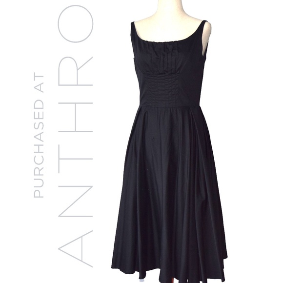 Odille by Anthropologie Classic Fit & Flare Black A-Line Dress – Size 6 - Picture 1 of 7